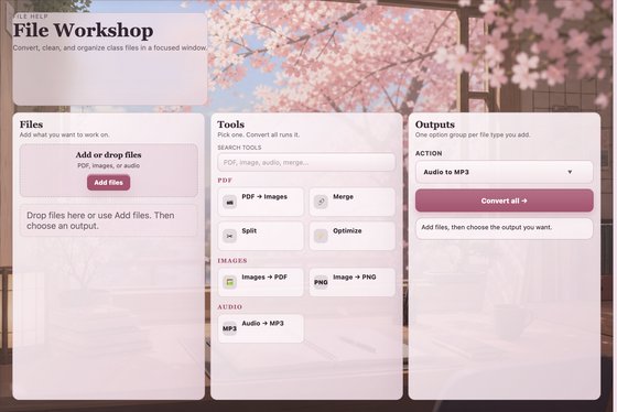 File Workshop in the Cherry Blossom theme