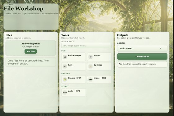 File Workshop in the Garden of Eden theme